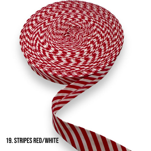 Bias Binding - Stripes Red/White 