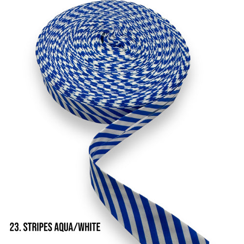 Bias Binding - Stripes Blue/White 