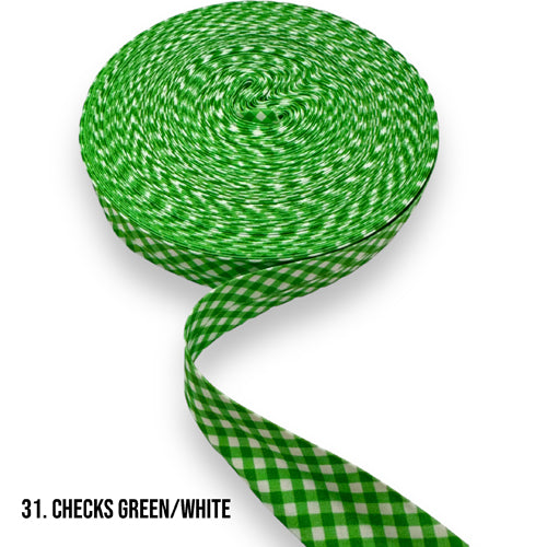 Bias Binding - Checks Green/White 