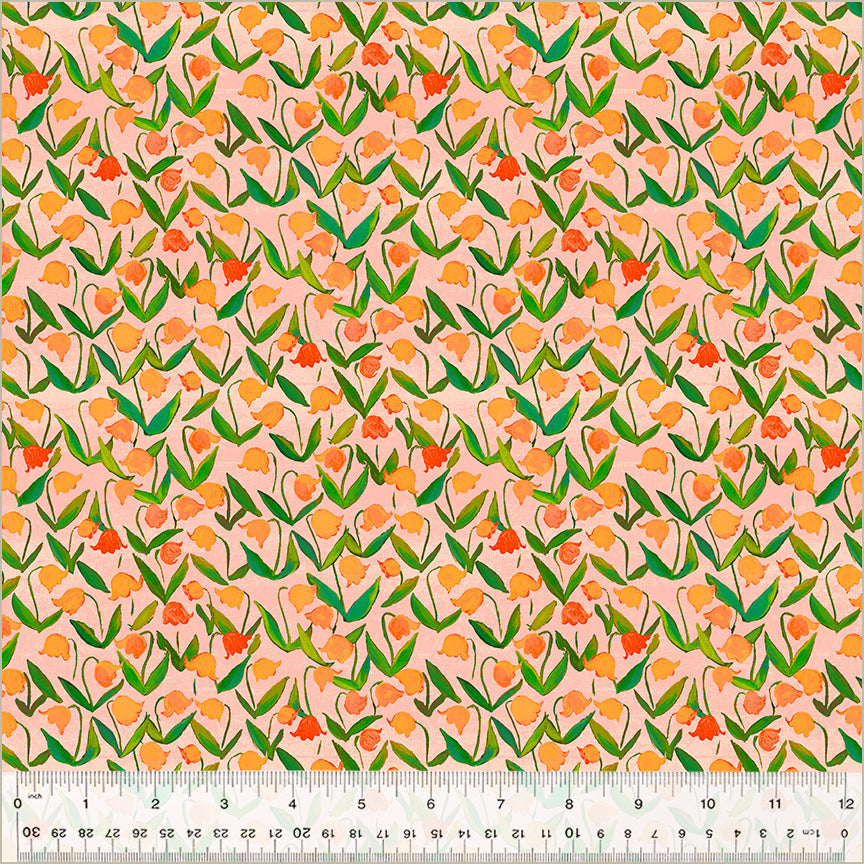 Flowerbed Salmon - Heather Ross By Hand by Windham Fabrics