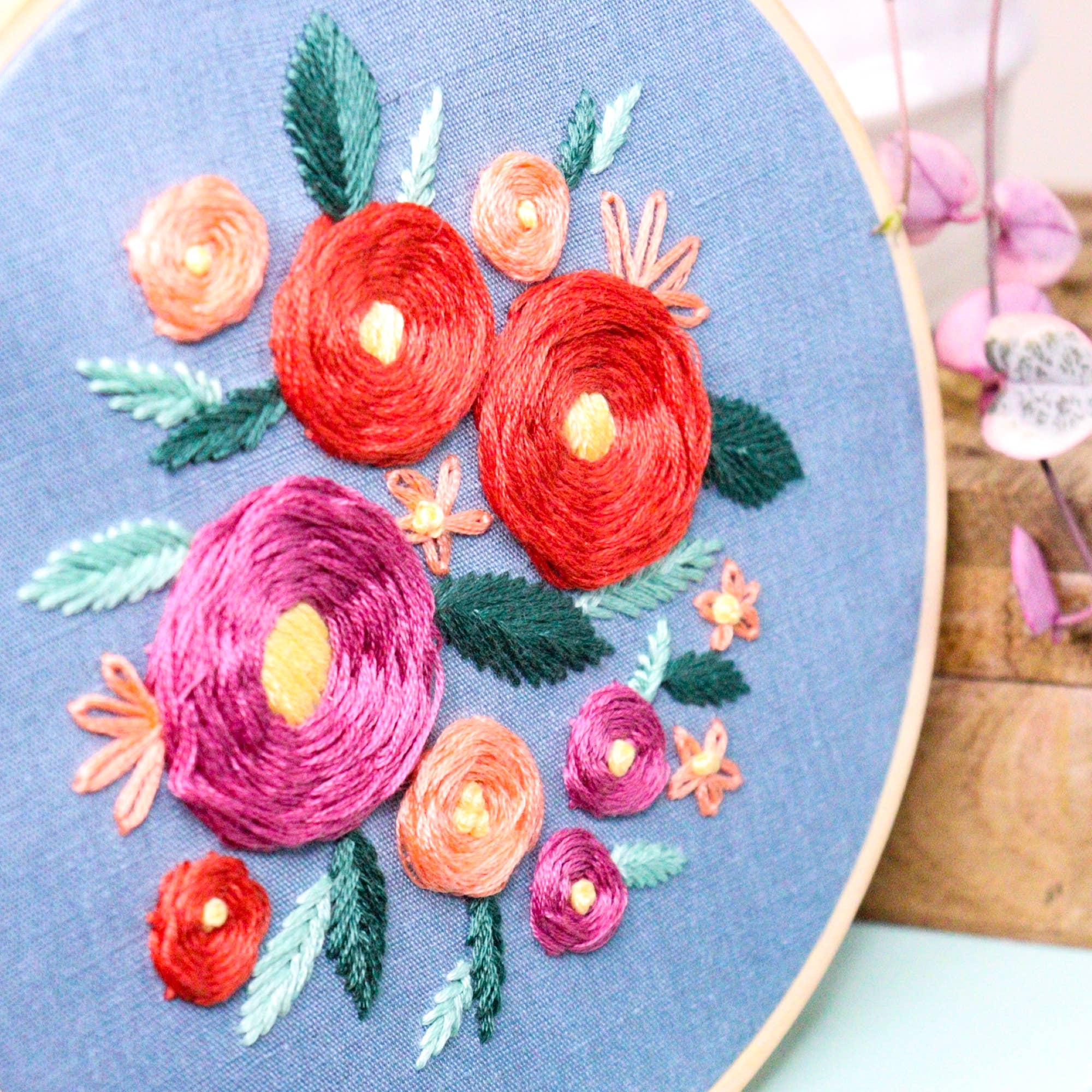 Rose Garden Embroidery Kit - Craft Make Do