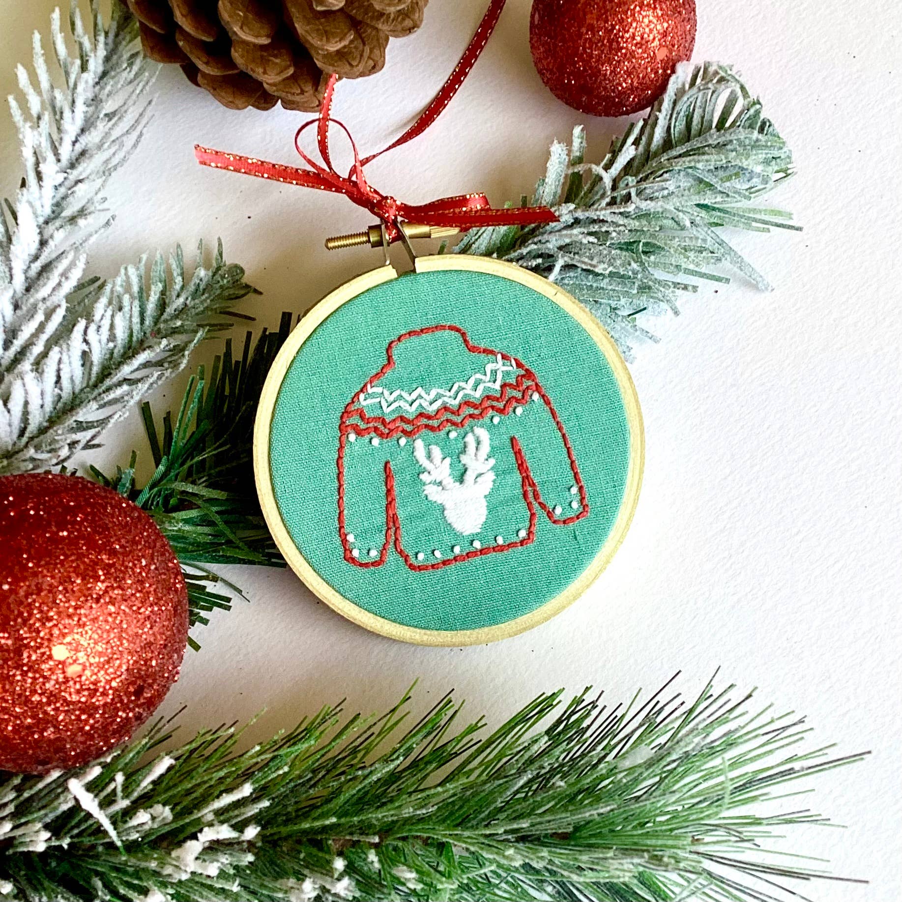 Christmas Jumper Embroidery Kit: Tree - Craft Make Do