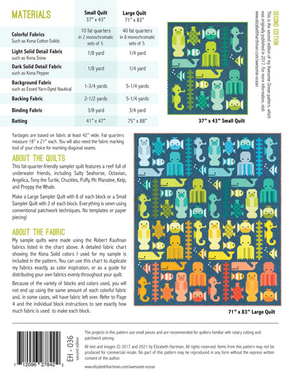 Awesome Ocean Quilt Pattern - Elizabeth Hartman