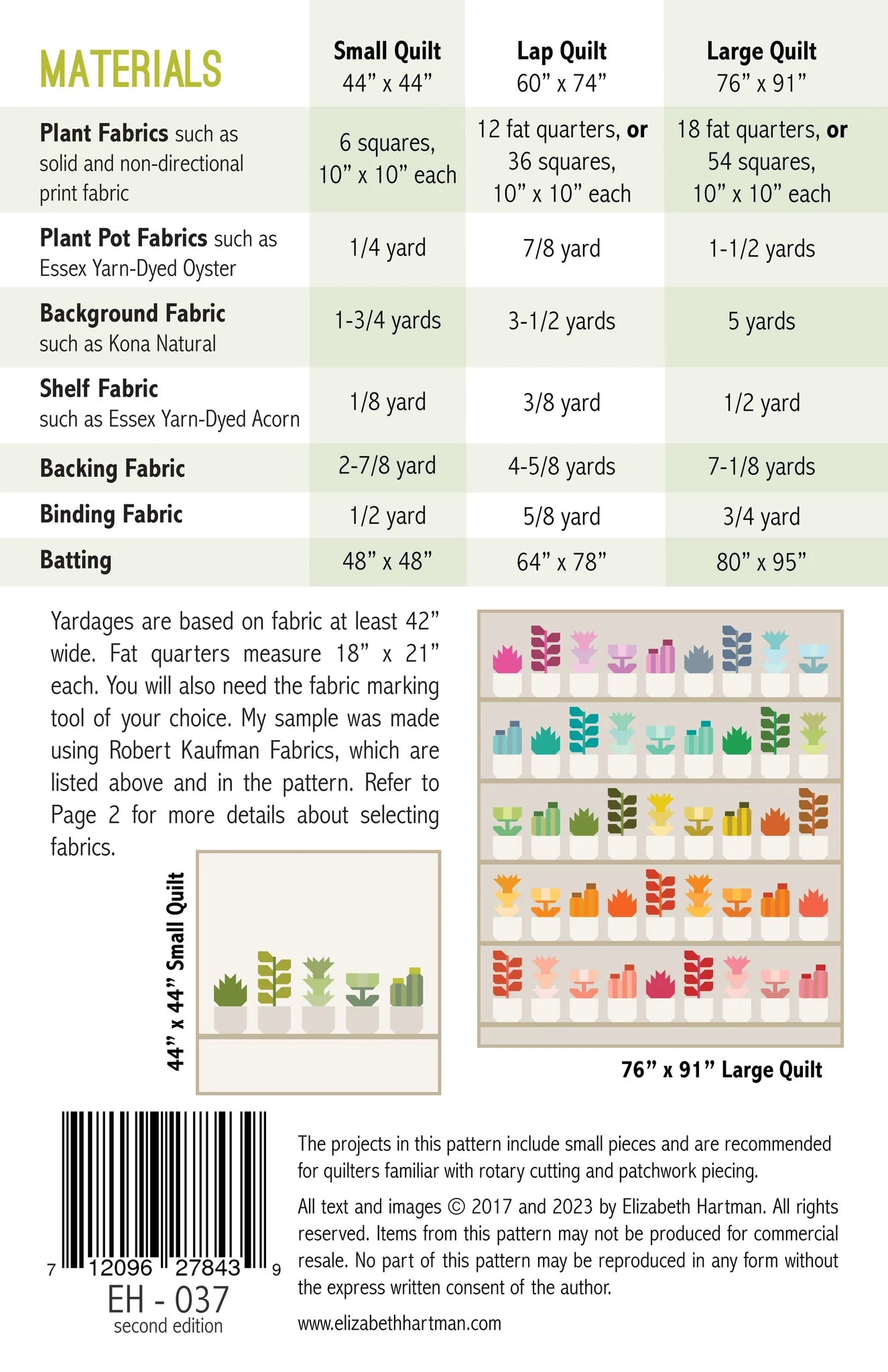 Greenhouse Quilt Pattern - Elizabeth Hartman