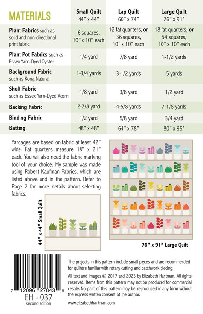 Greenhouse Quilt Pattern - Elizabeth Hartman