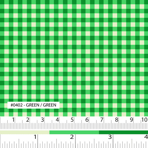 Fabric swatch dark and light emerald green check gingham pattern