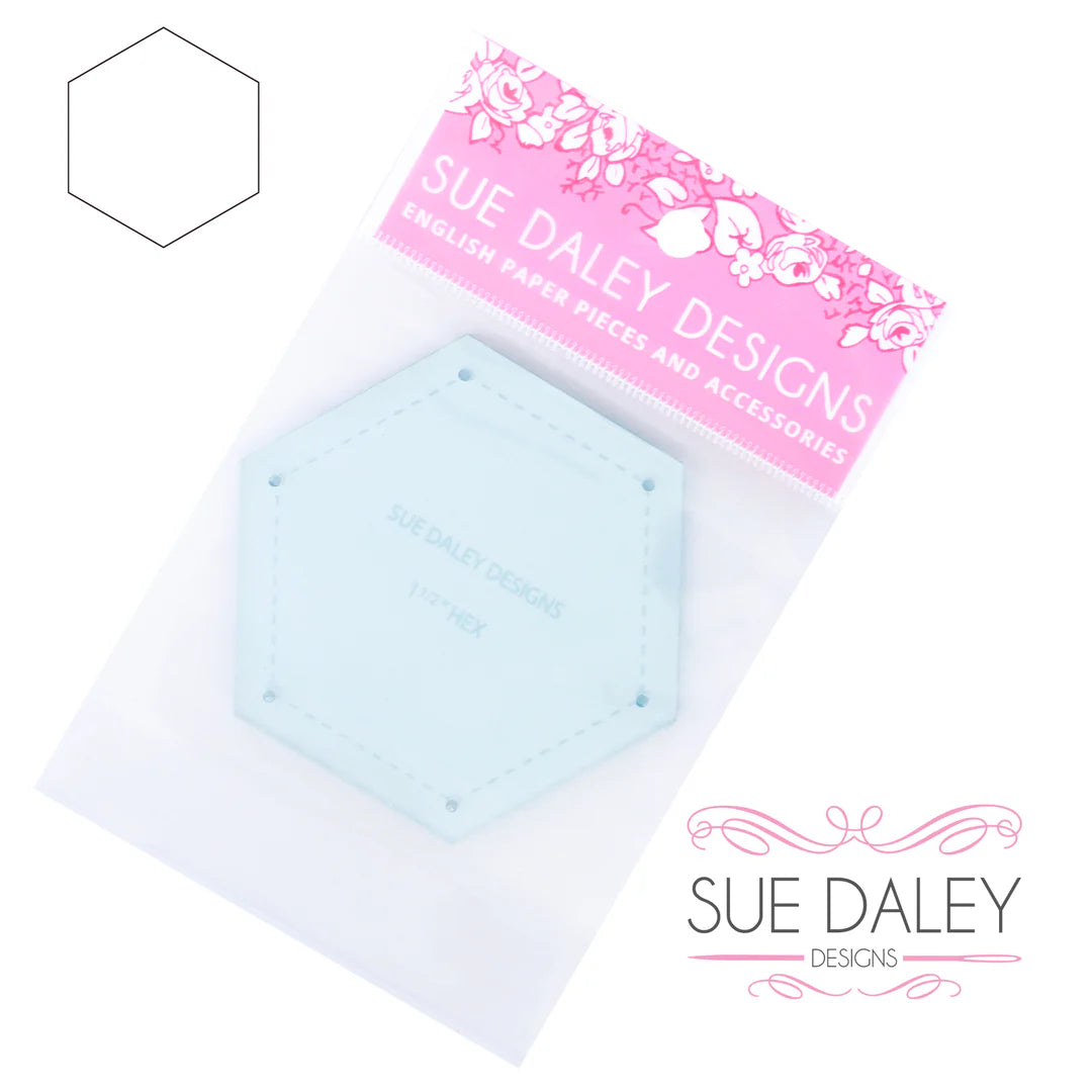 1 1/2&quot; Hexagon Acrylic Template - Sue Daley Designs