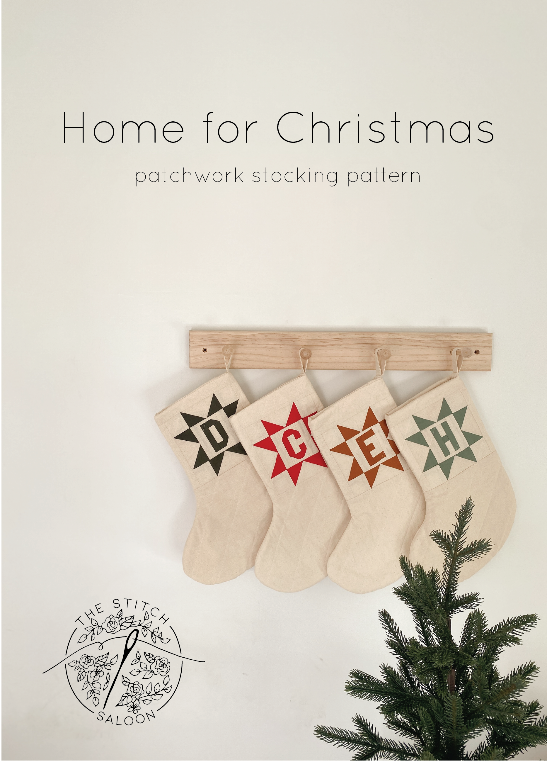 Home for Christmas Stocking Pattern (PDF Download)