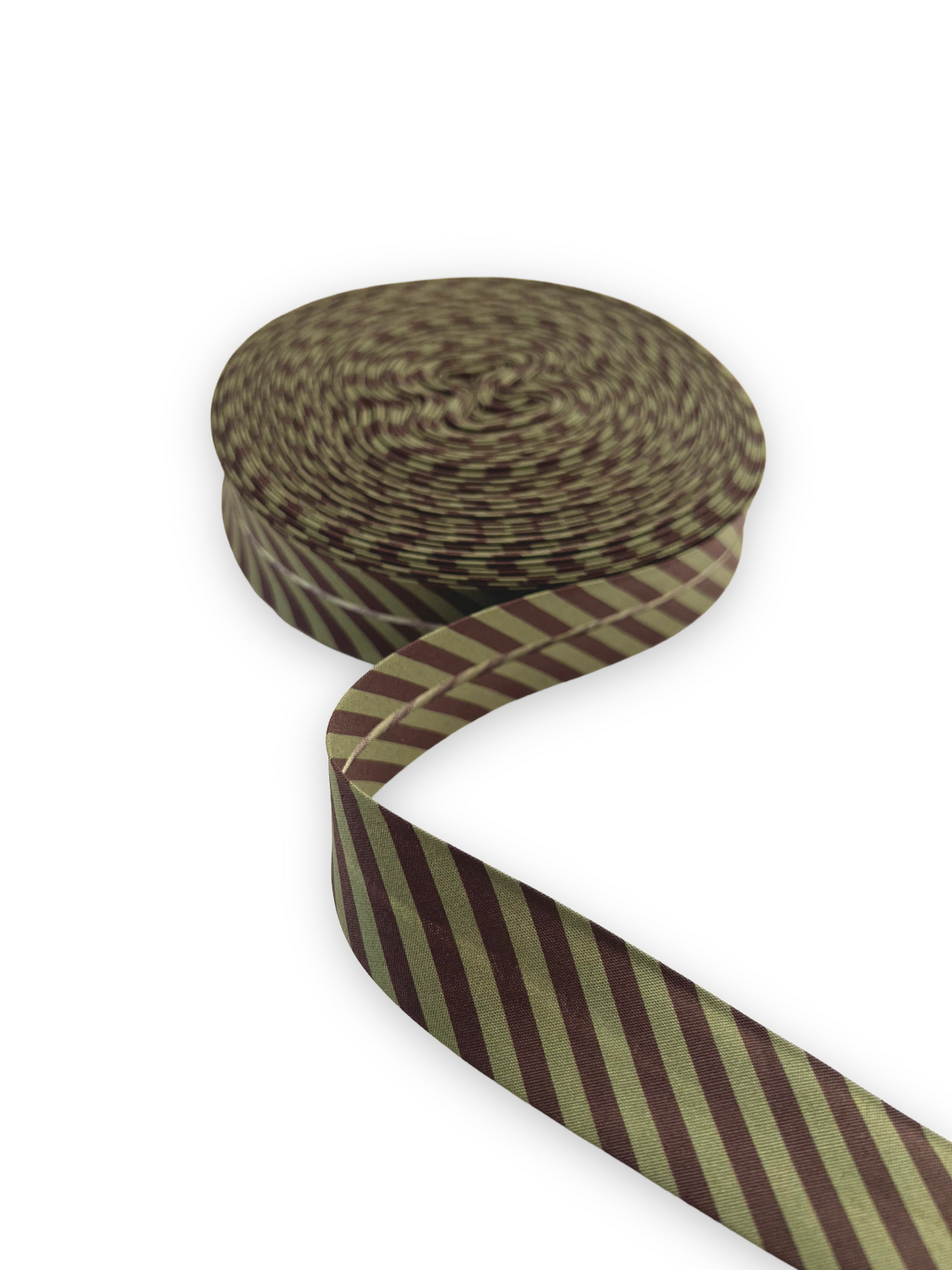 Bias Binding - Stripes Olive/Brown - 1&quot; (25mm)