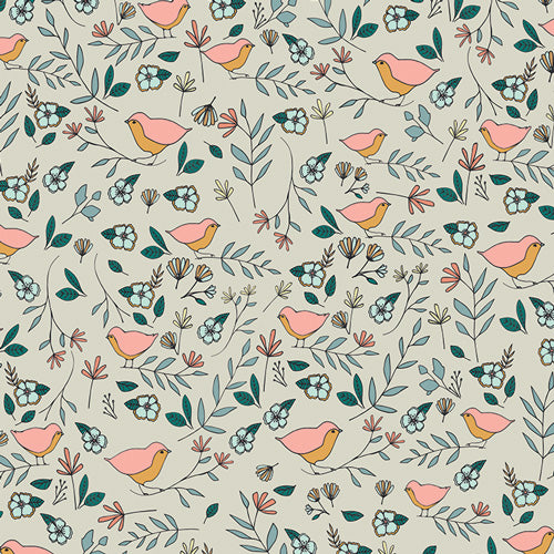 Lovebirds Celeste - Love Story by Art Gallery Fabrics