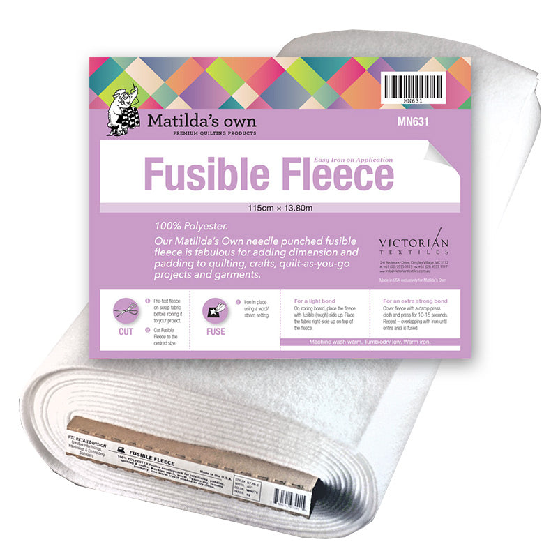 Roll of fusible fleece with summary information