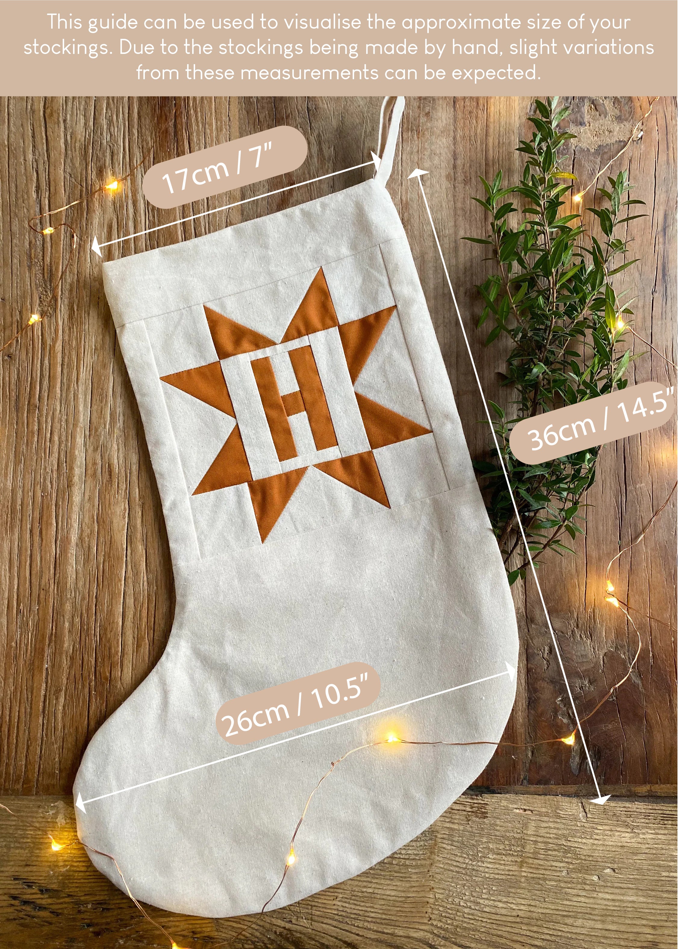 Heirloom Patchwork Star Christmas Stocking (Quilted)