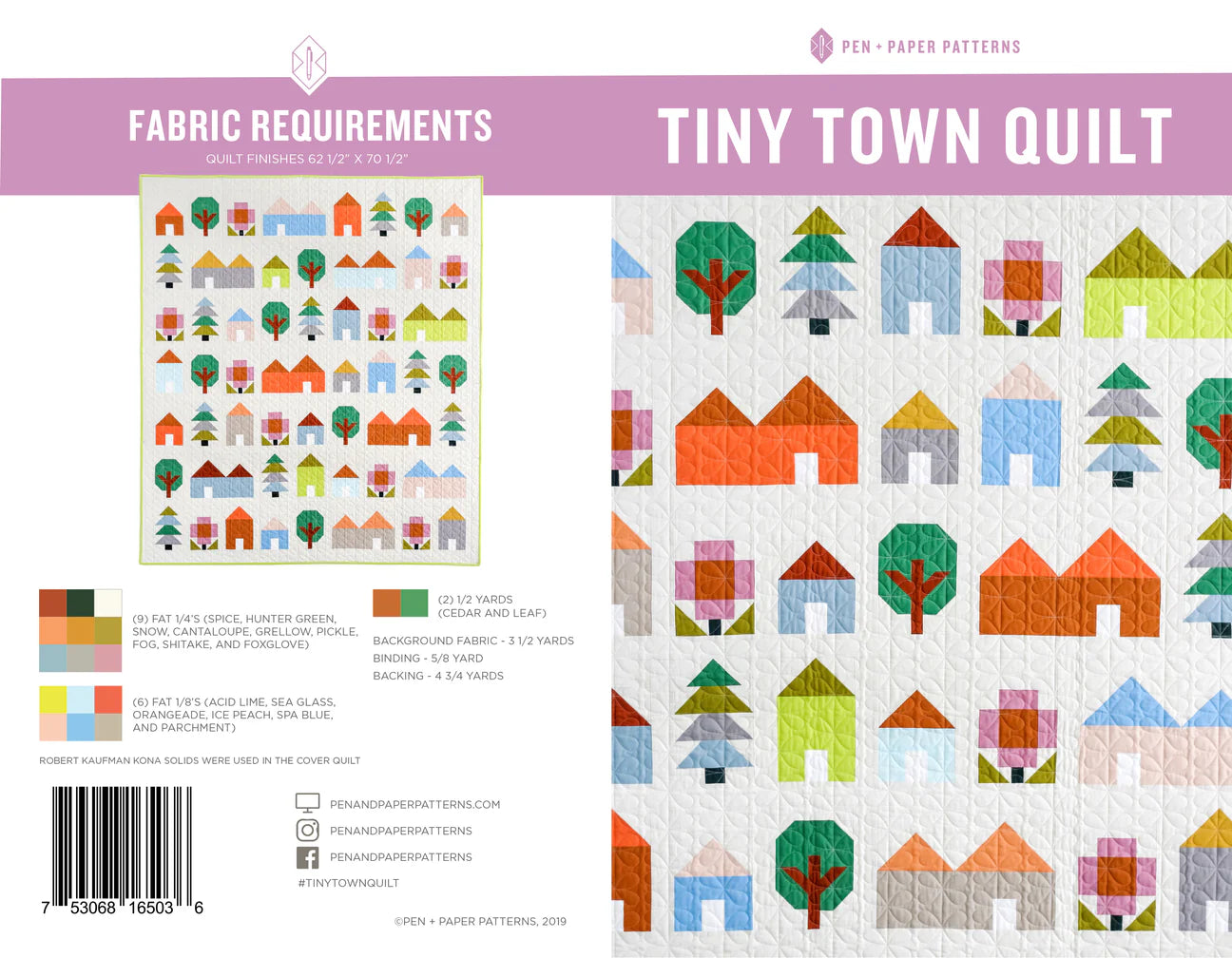 Tiny Town Quilt Paper Pattern - Pen &amp; Paper Patterns