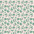 Fabric swatch pink strawberry with green leaves on cream background