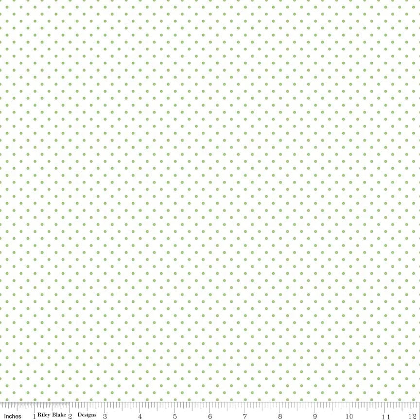 White Green - Swiss Dots by Riley Blake Designs