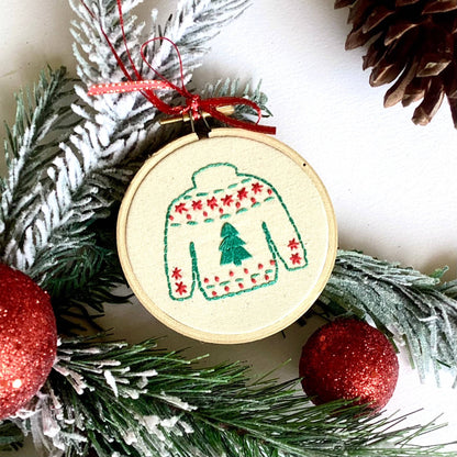 Christmas Jumper Embroidery Kit: Tree - Craft Make Do