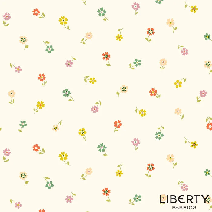 Posie Grace in Cream - Garden Party - Liberty Quilting Cotton