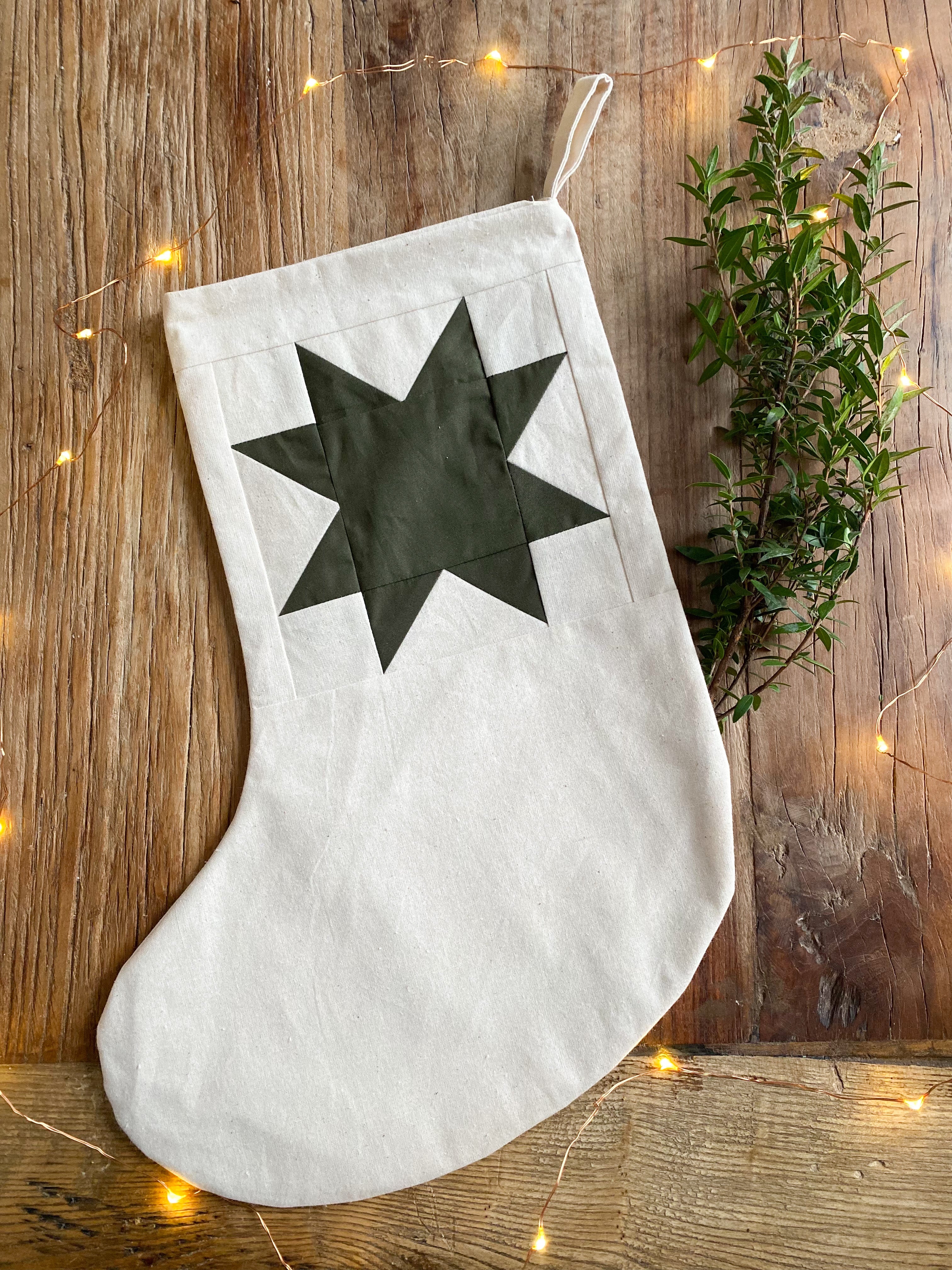 Heirloom Patchwork Star Christmas Stocking (Unquilted)