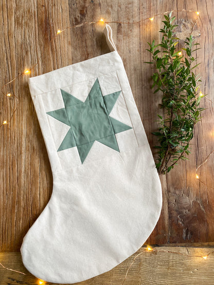 Heirloom Patchwork Star Christmas Stocking (Unquilted)