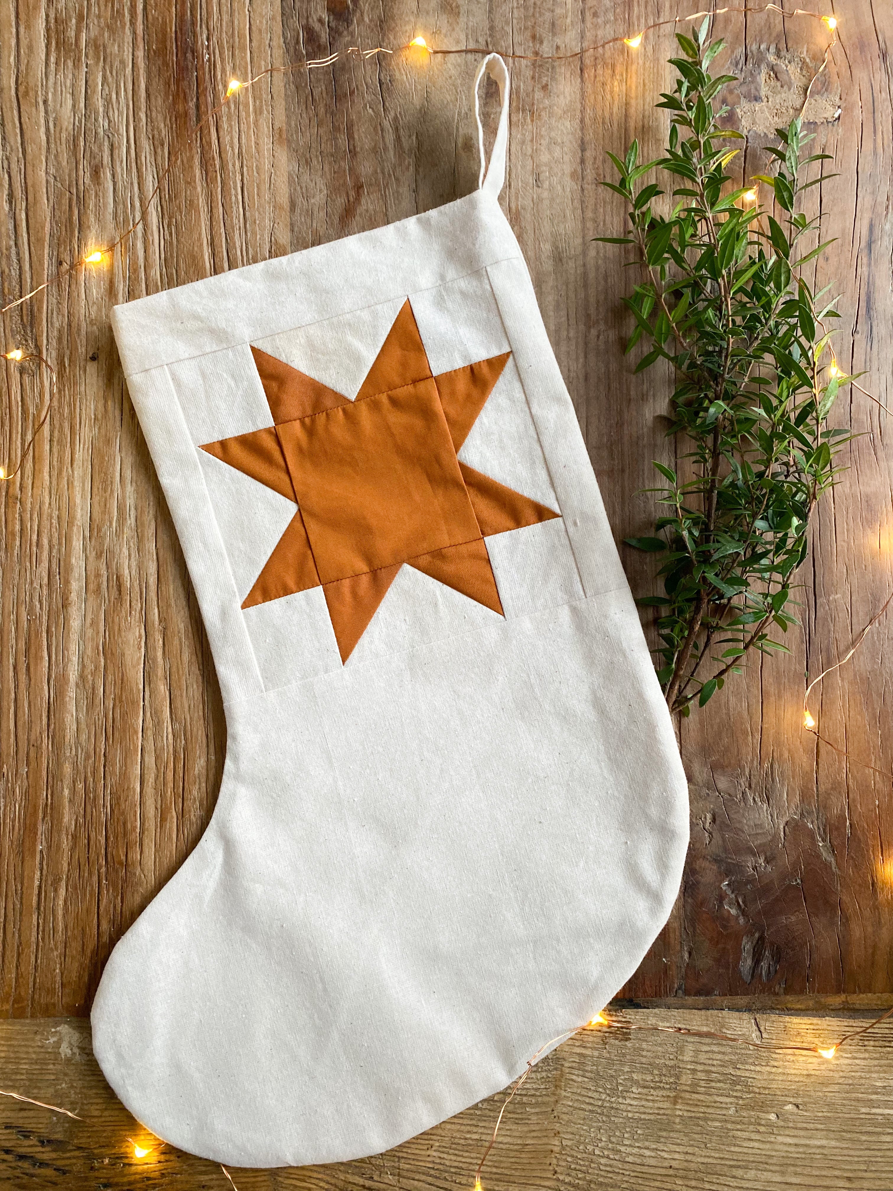 Heirloom Patchwork Star Christmas Stocking (Unquilted)