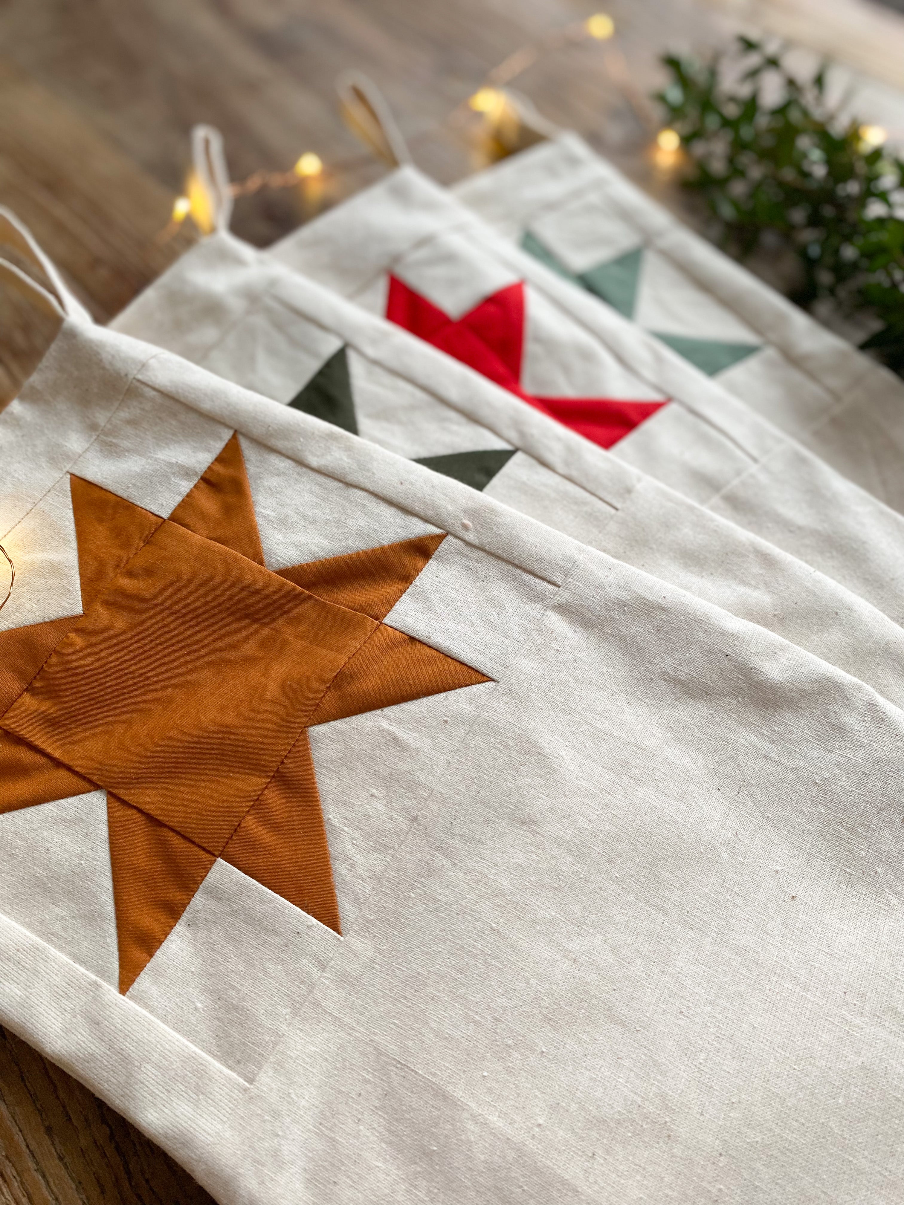 Heirloom Patchwork Star Christmas Stocking (Unquilted)