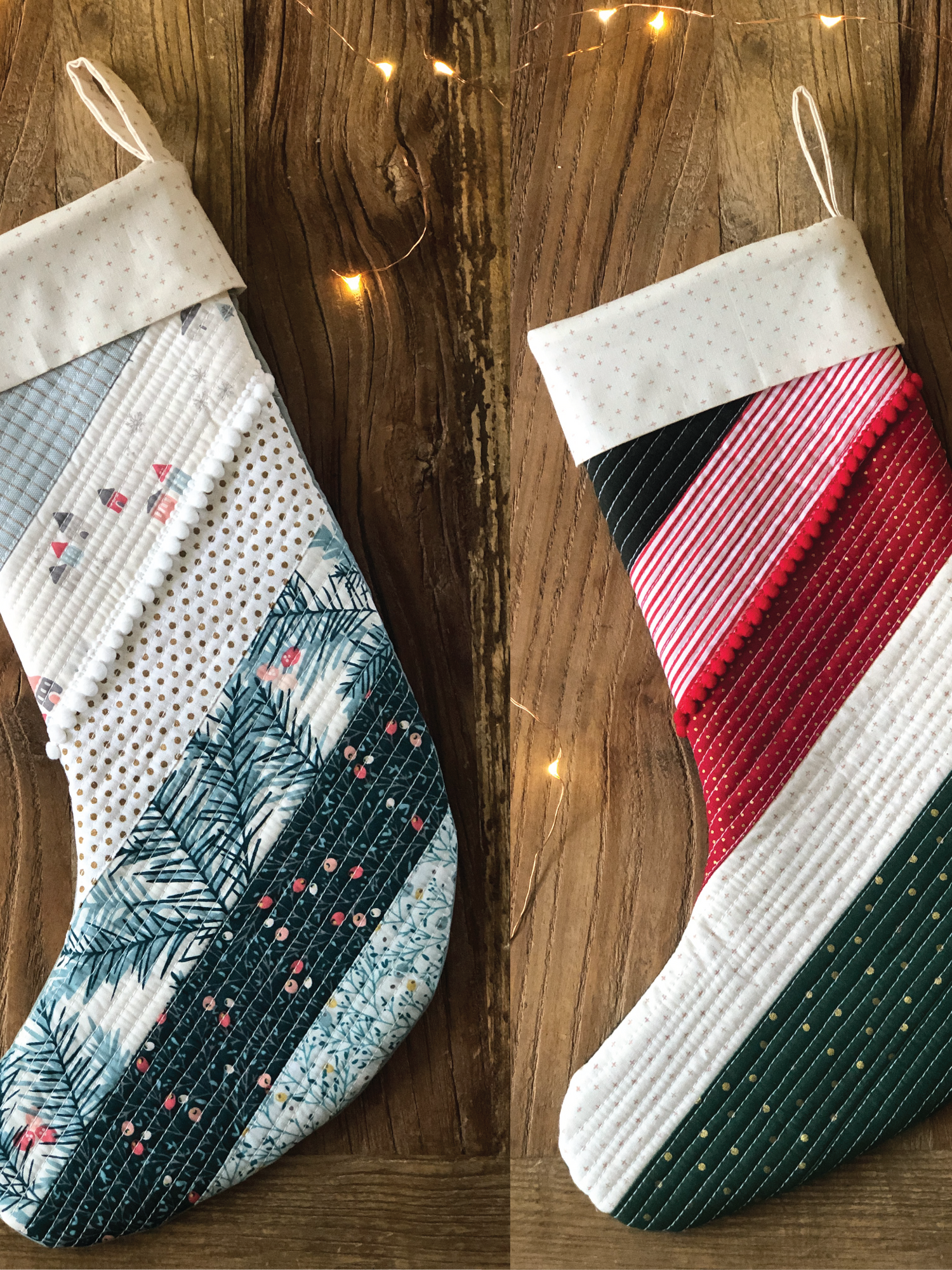 Modern Patchwork Christmas Stocking