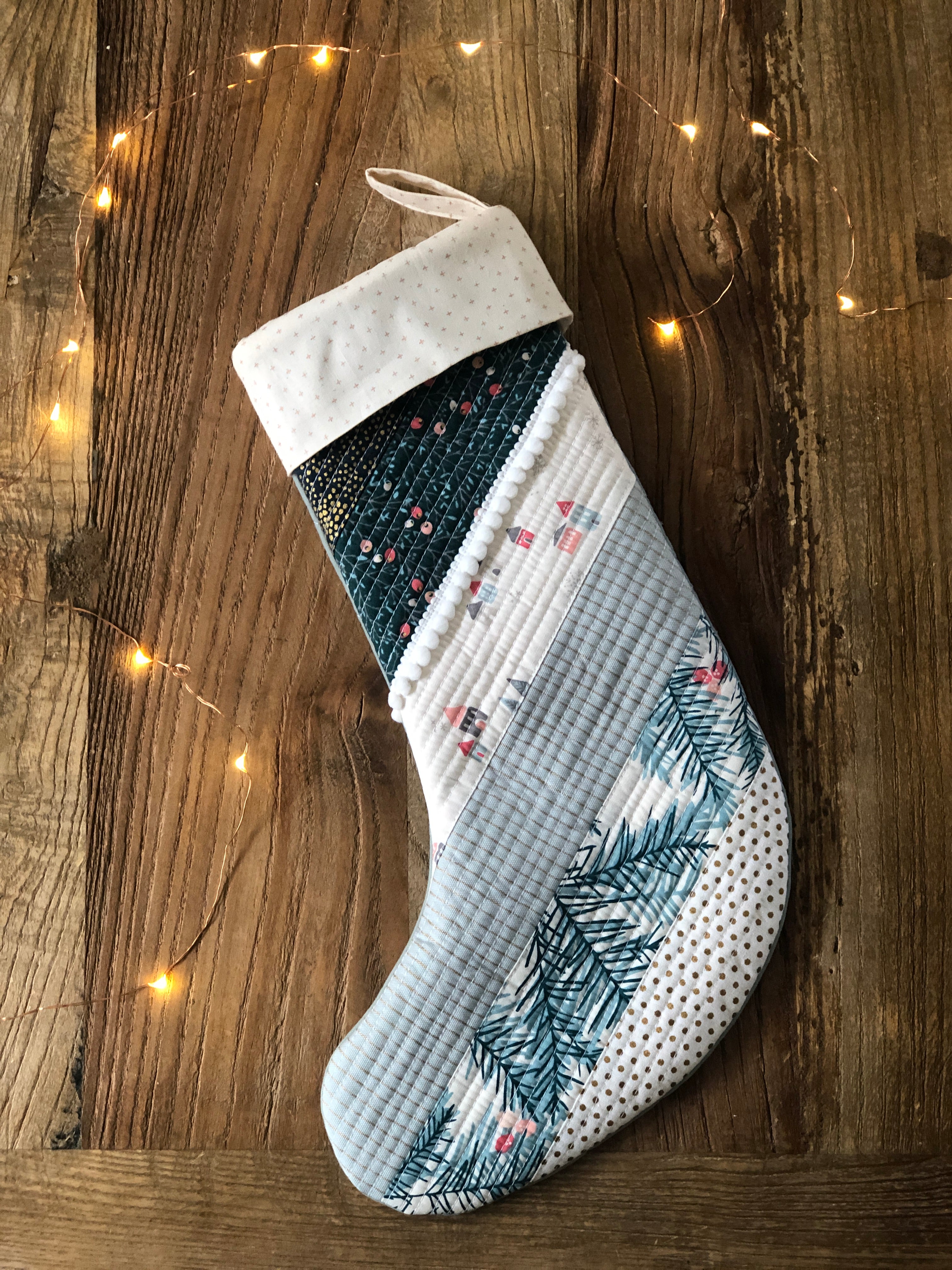 Modern Patchwork Christmas Stocking