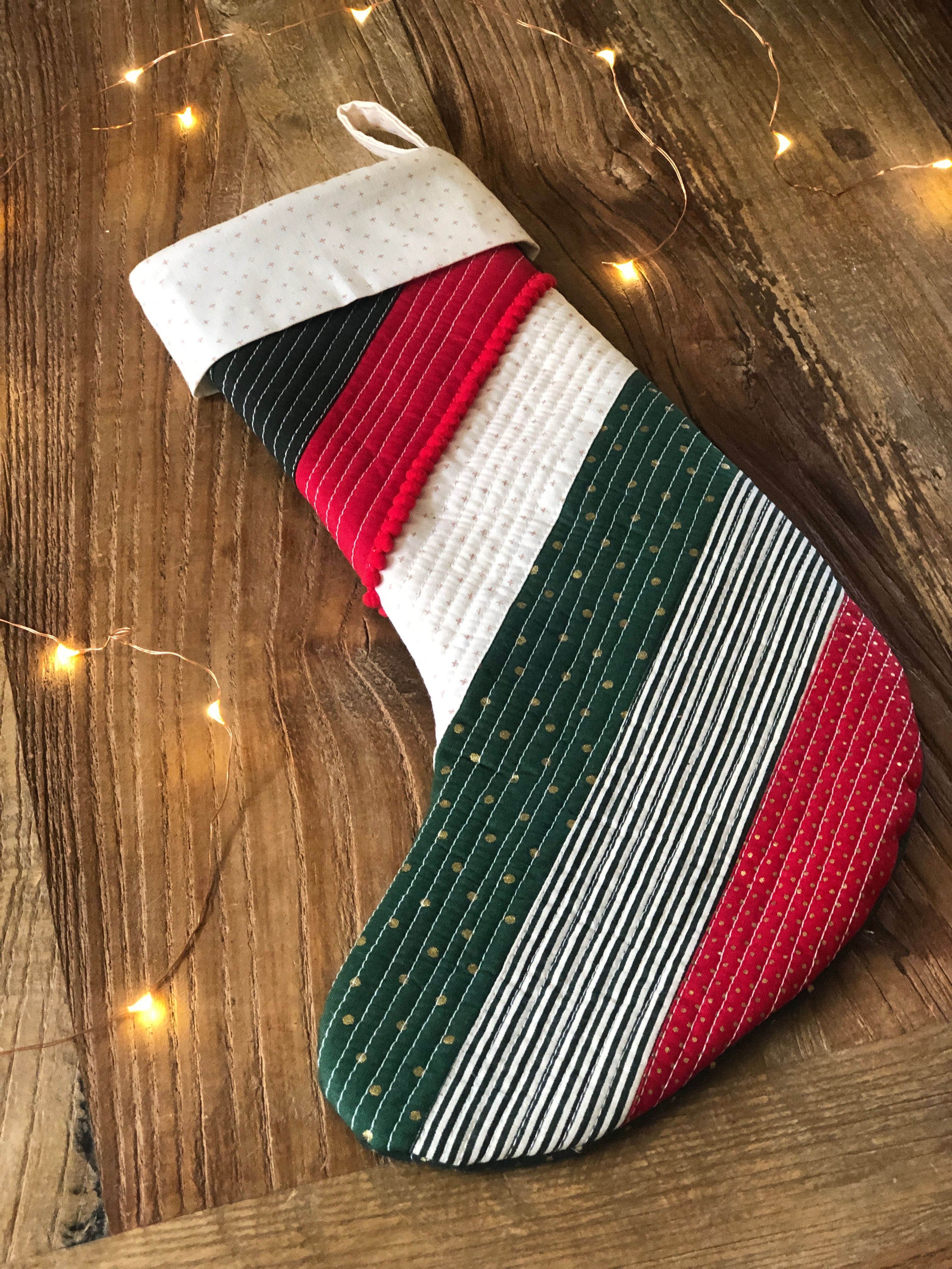 Modern Patchwork Christmas Stocking