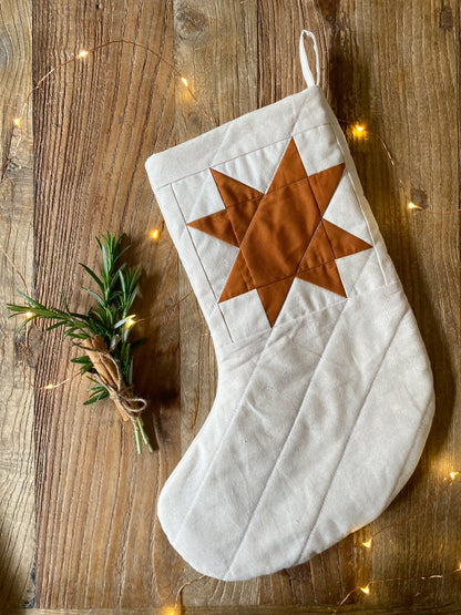 Heirloom Patchwork Star Christmas Stocking (Quilted)