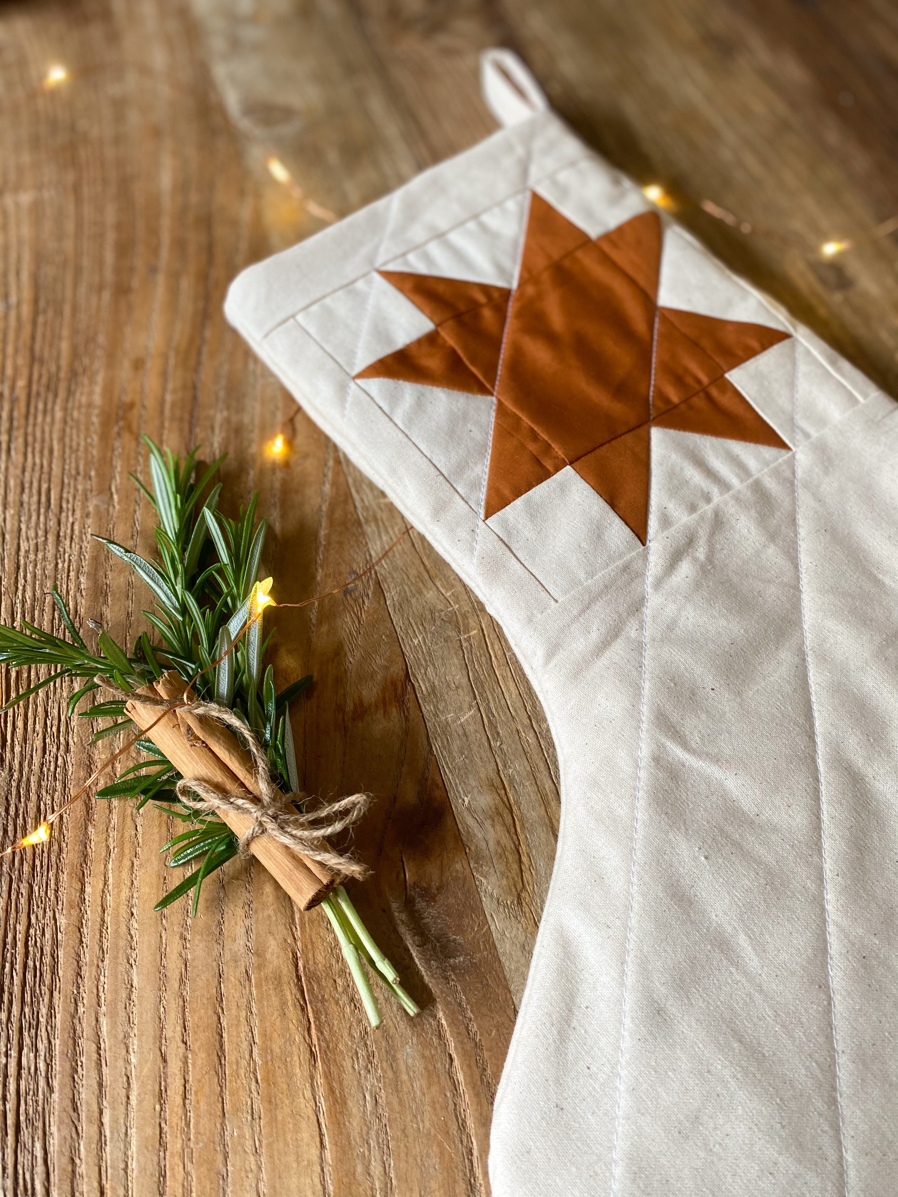 Heirloom Patchwork Star Christmas Stocking (Quilted)