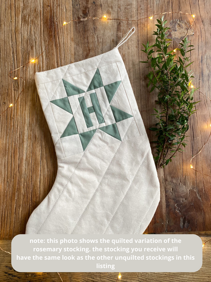 Heirloom Patchwork Star Christmas Stocking with Letter (Unquilted)